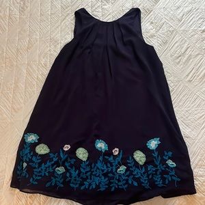 LOFT flower navy dress